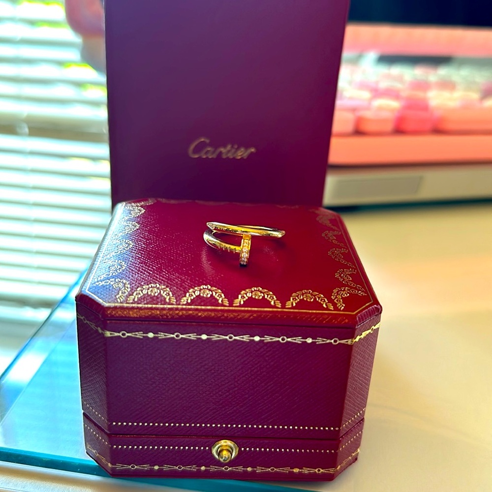 Cartier Juste un clou ring, classic model with diamond size 53